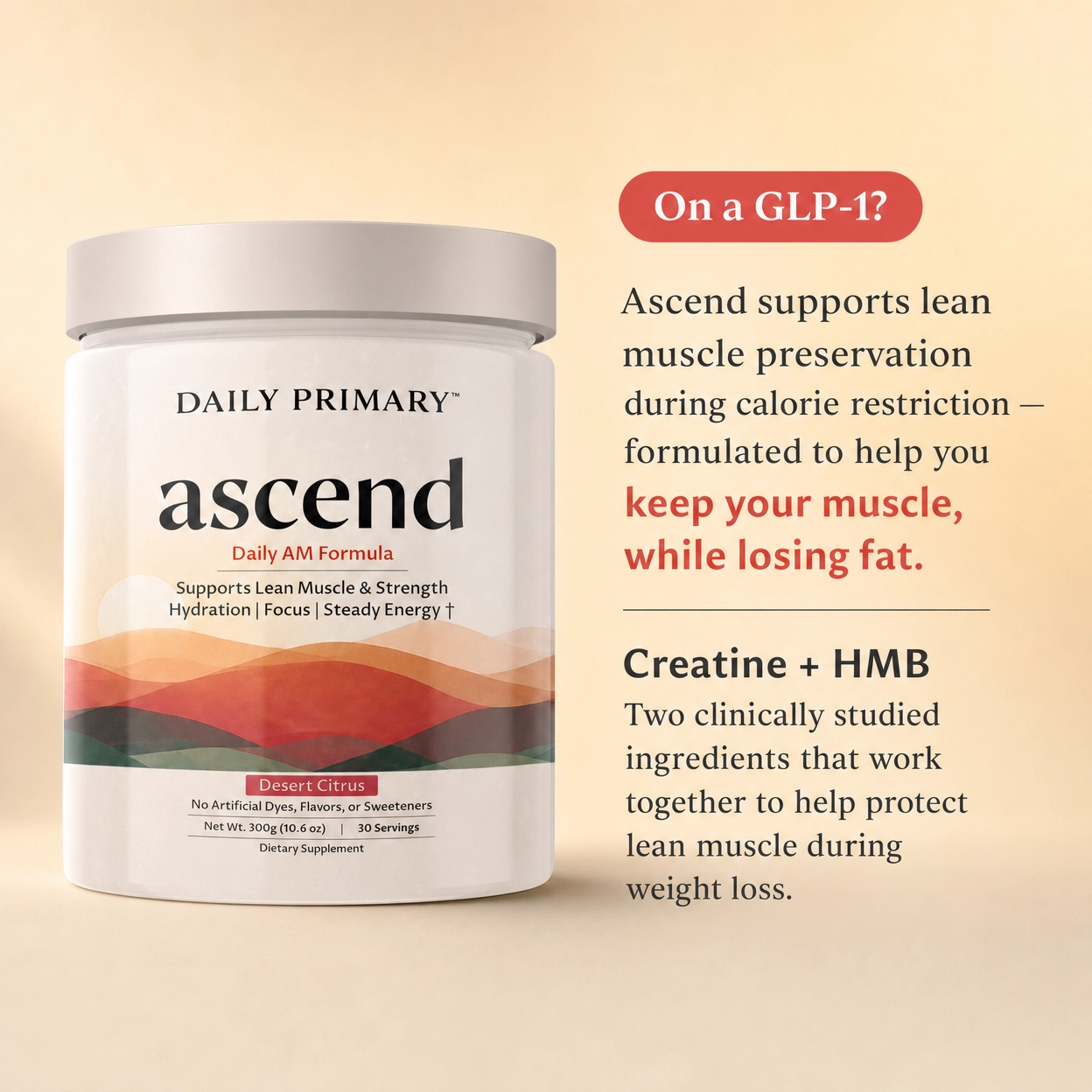 Ascend AM Formula Daily Support Powder Flavor Desert Citrus (Natural)